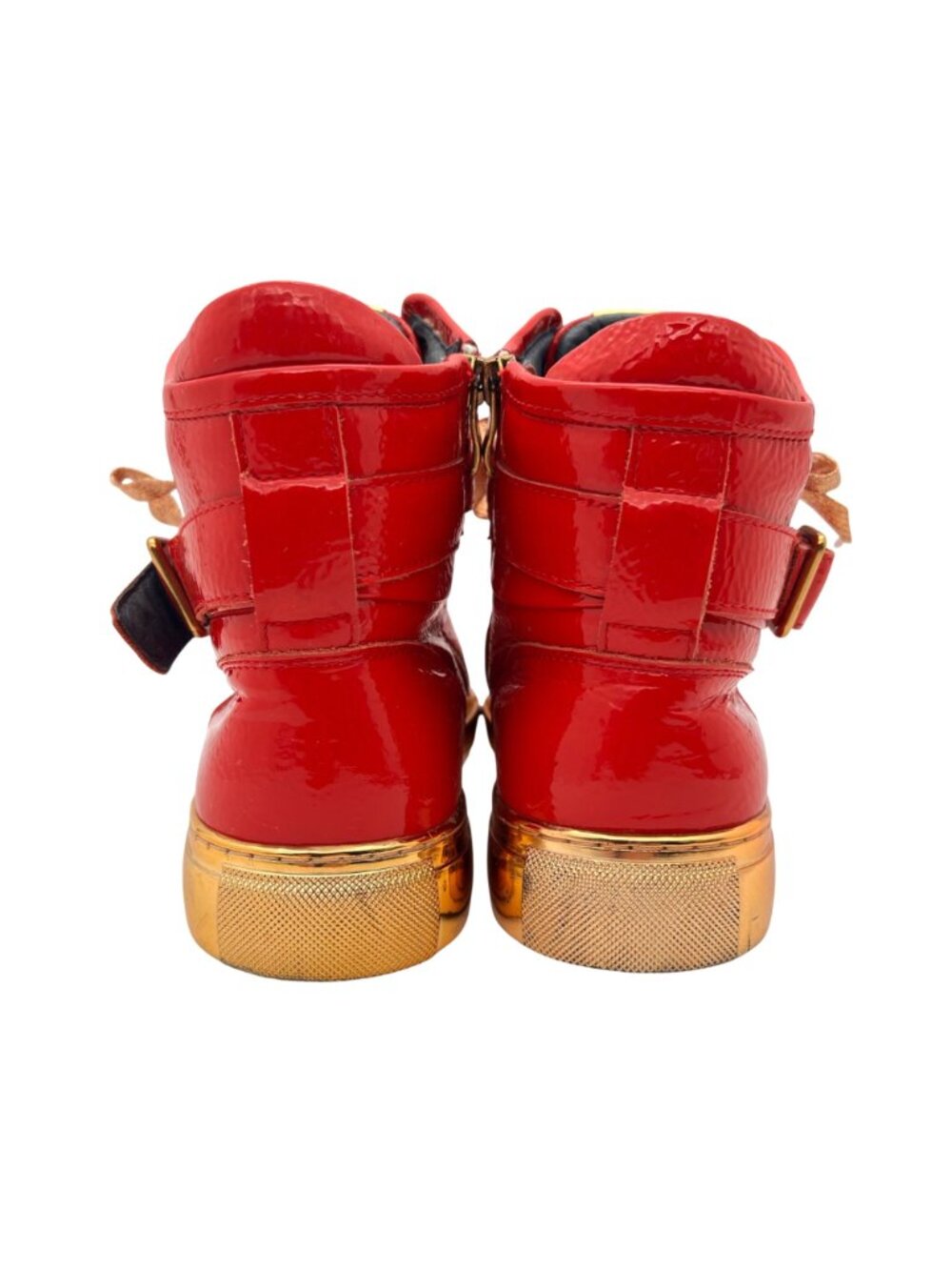 Jump New York Sullivan 24K Red Gold Patent Leather High-Top Sneakers Mens Size 8 - Picture 7 of 16